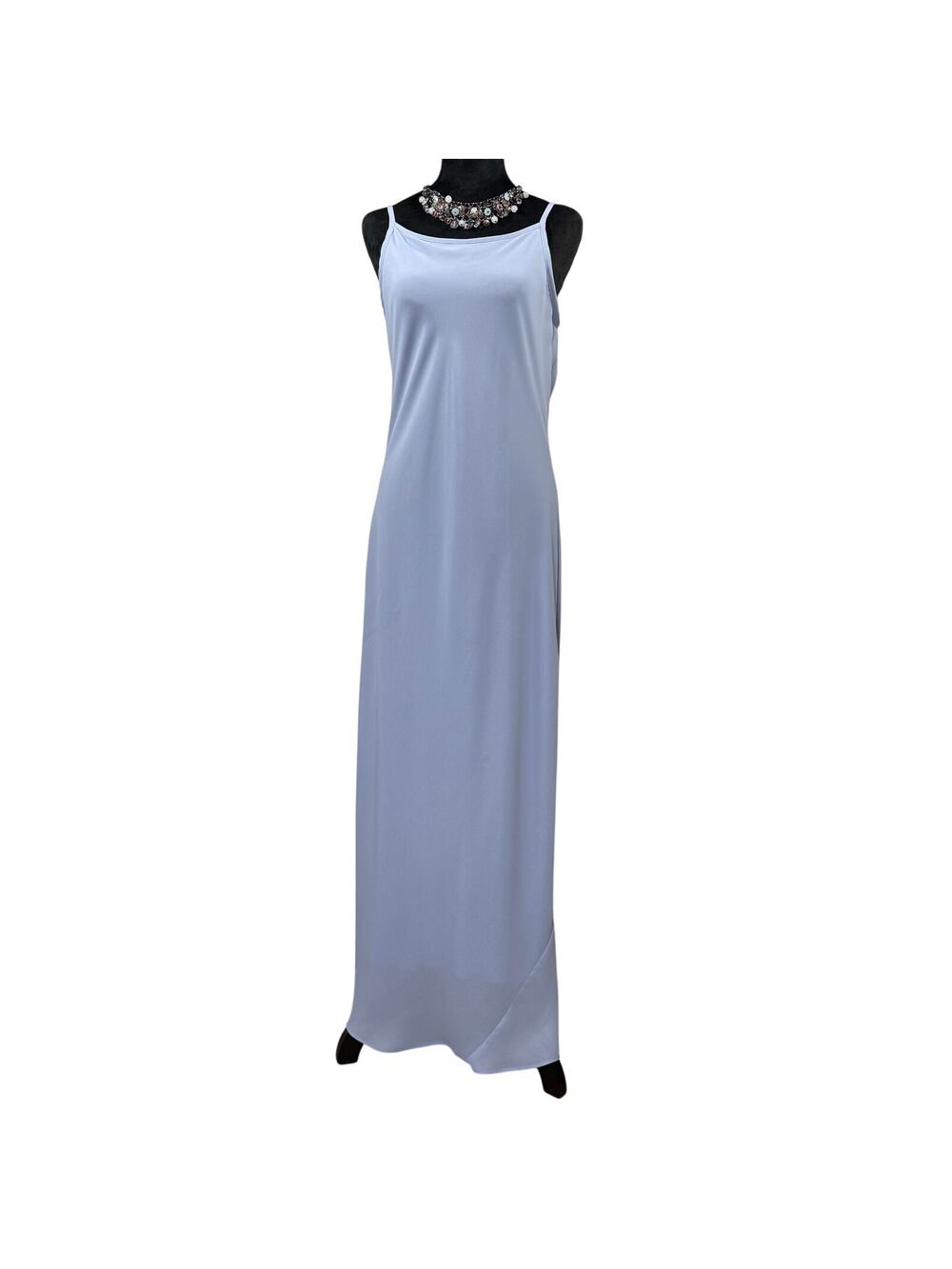 Vintage 90s Lavender Blue Slip Maxi Dress Women's Small Cowl Neck USA